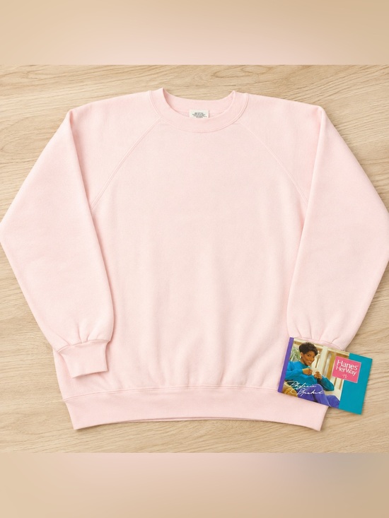 Hanes Tops - Hanes womens NOS old stock pink raglan sweatshirt XL new 1992 USA crewneck